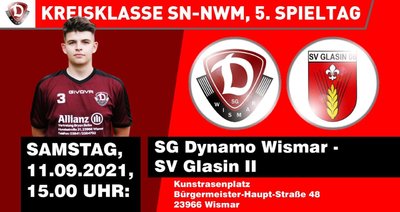 Plakat SG Dynamo Wismar vs SV Glasin 08 II